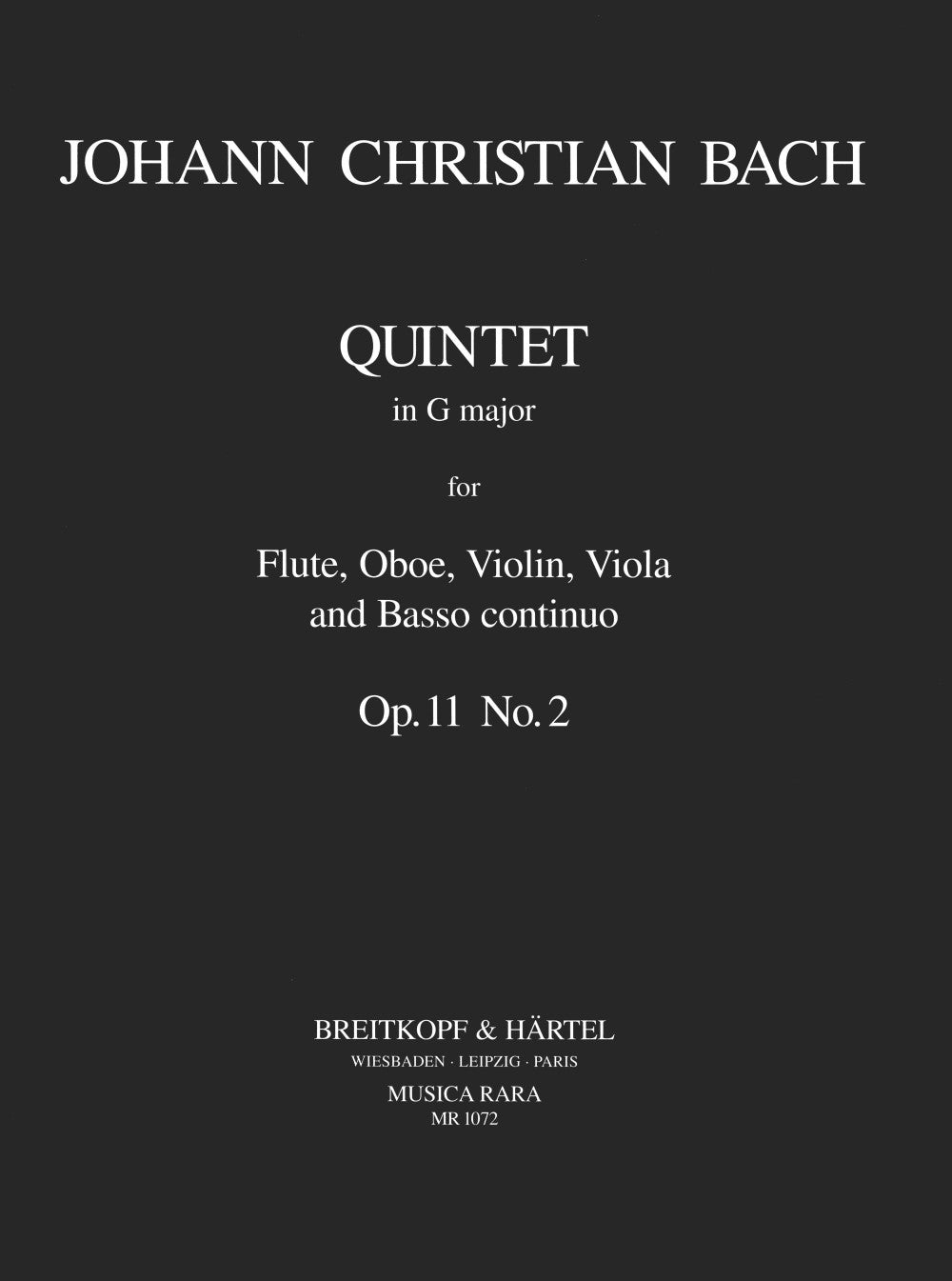 J.C. Bach: Quintet in G Major, Op. 11, No. 2