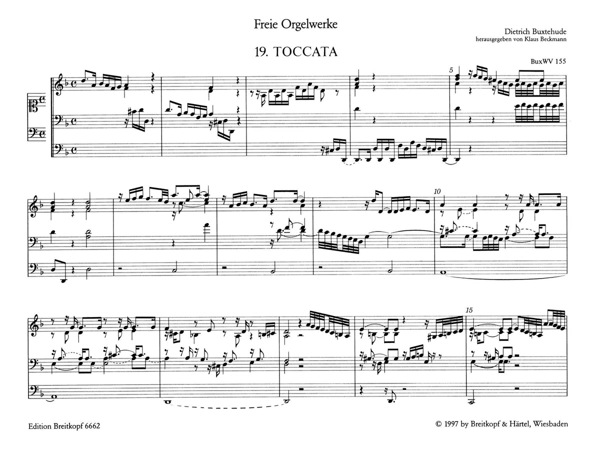 Buxtehude: Toccatas, Präambulum, Ciaconas, Passacaglia, etc., BuxWV 155-176