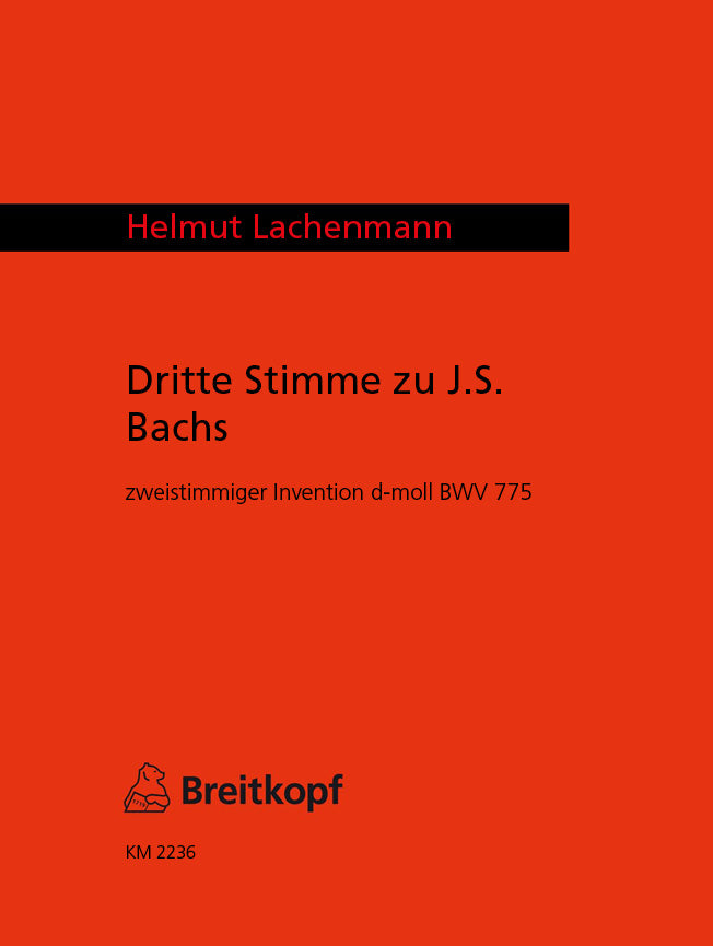 Lachenmann: Third Part to Bach's Two-Part Invention in D Minor, BWV 775