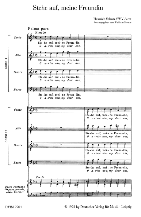 Schütz: Stehe auf, meine Freundin, SWV deest