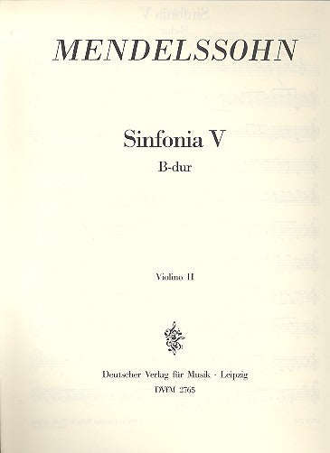 Mendelssohn: Sinfonia No. 5 in B-flat Major, MWV N 5