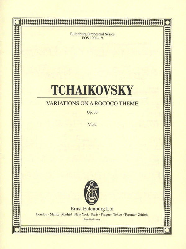 Tchaikovsky: Variations on a Rococo Theme, Op. 33