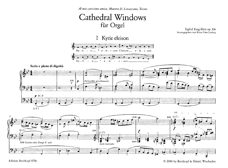 Karg-Elert: Cathedral Windows, Op. 106