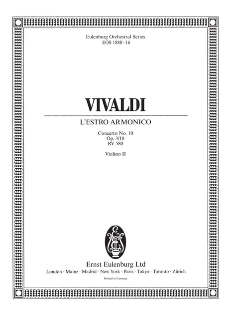 Vivaldi: L'Estro Armonico Concerto in B Minor, RV 580, Op. 3, No. 10