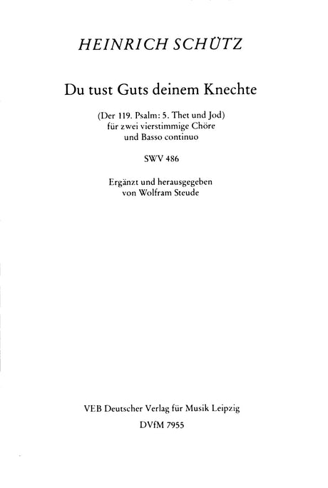 Schütz: Der Schwanengesang, SWV 482-494