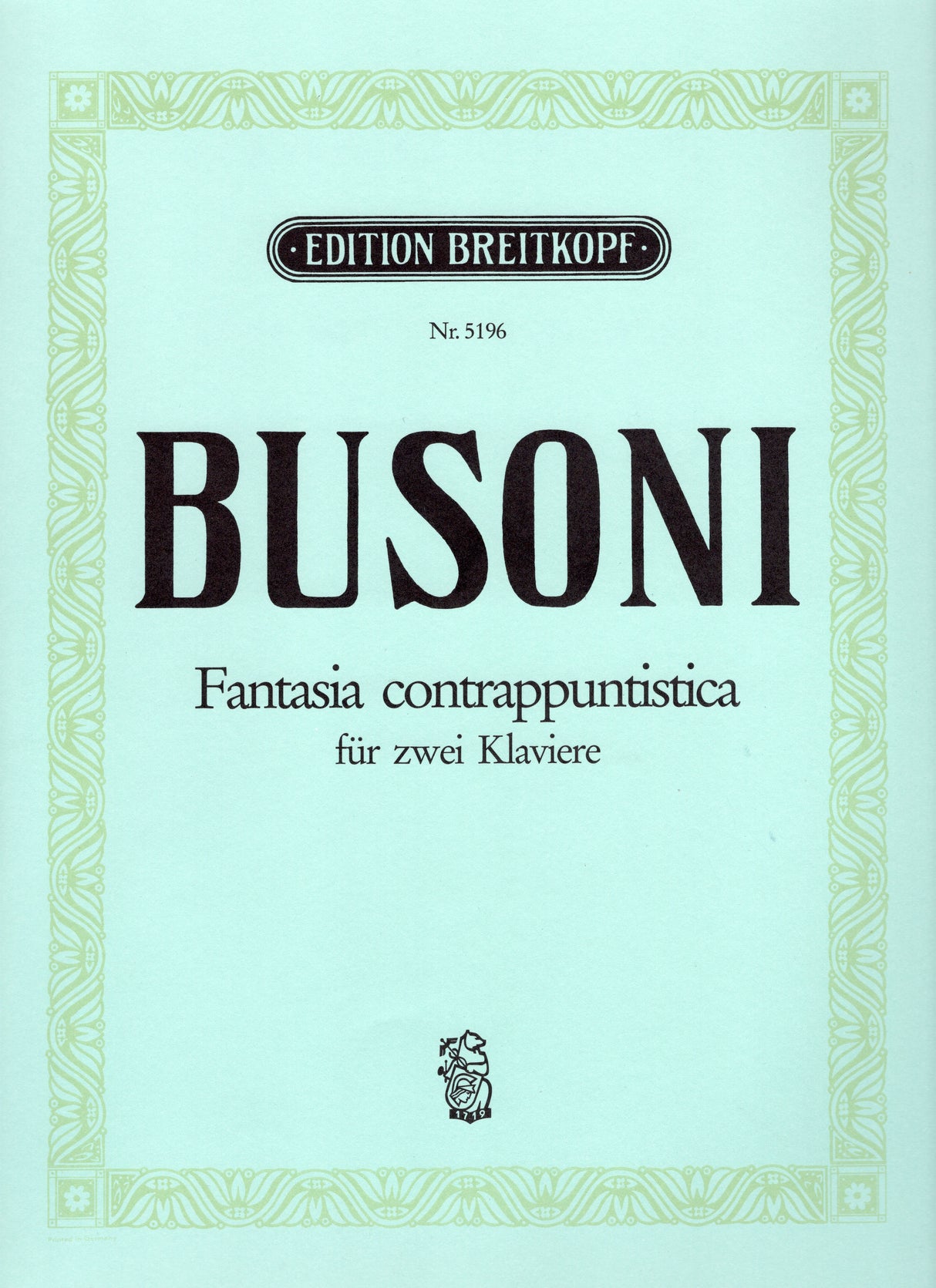 Busoni: Fantasia Contrappuntistica