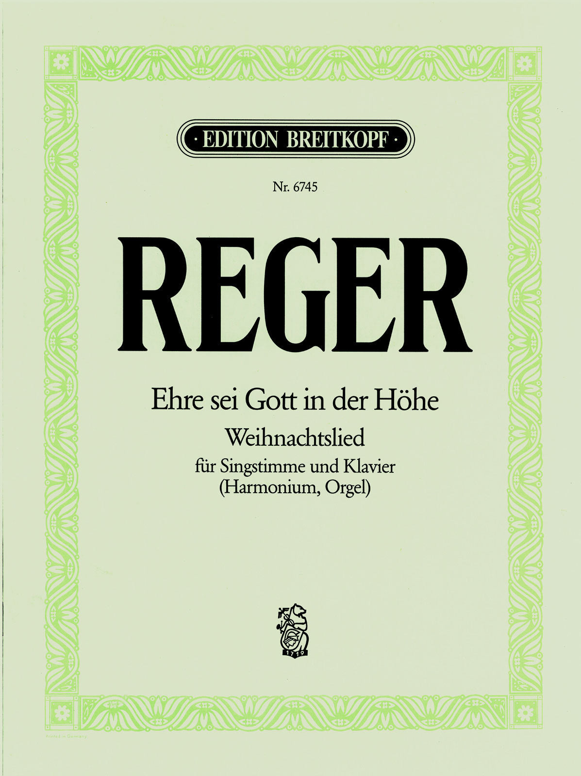 Reger: Ehre sei Gott in der Höhe, WoO VII/37