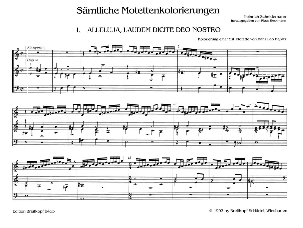 Scheidemann: Complete Motet Intabulations