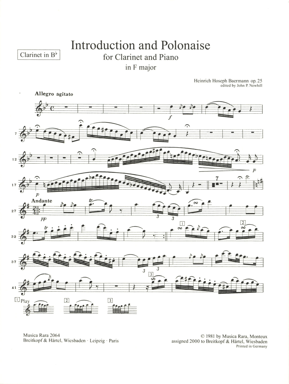 Baermann: Introduction and Polonaise in F Major, Op. 25